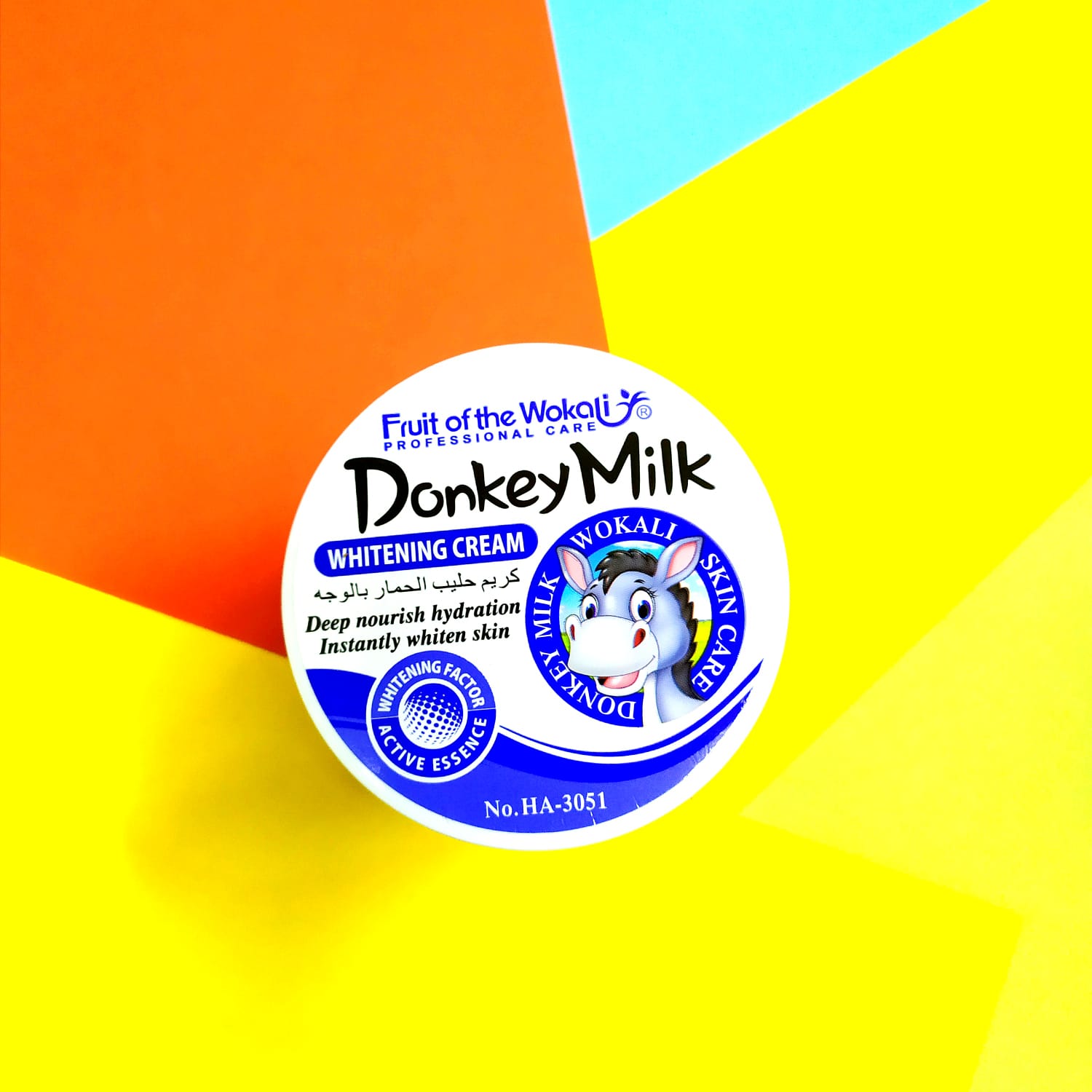 WOKALI Крем для лица отбеливающий с протеинами молока DONKEY MILK WHITENING CREAM 115g HA-3051