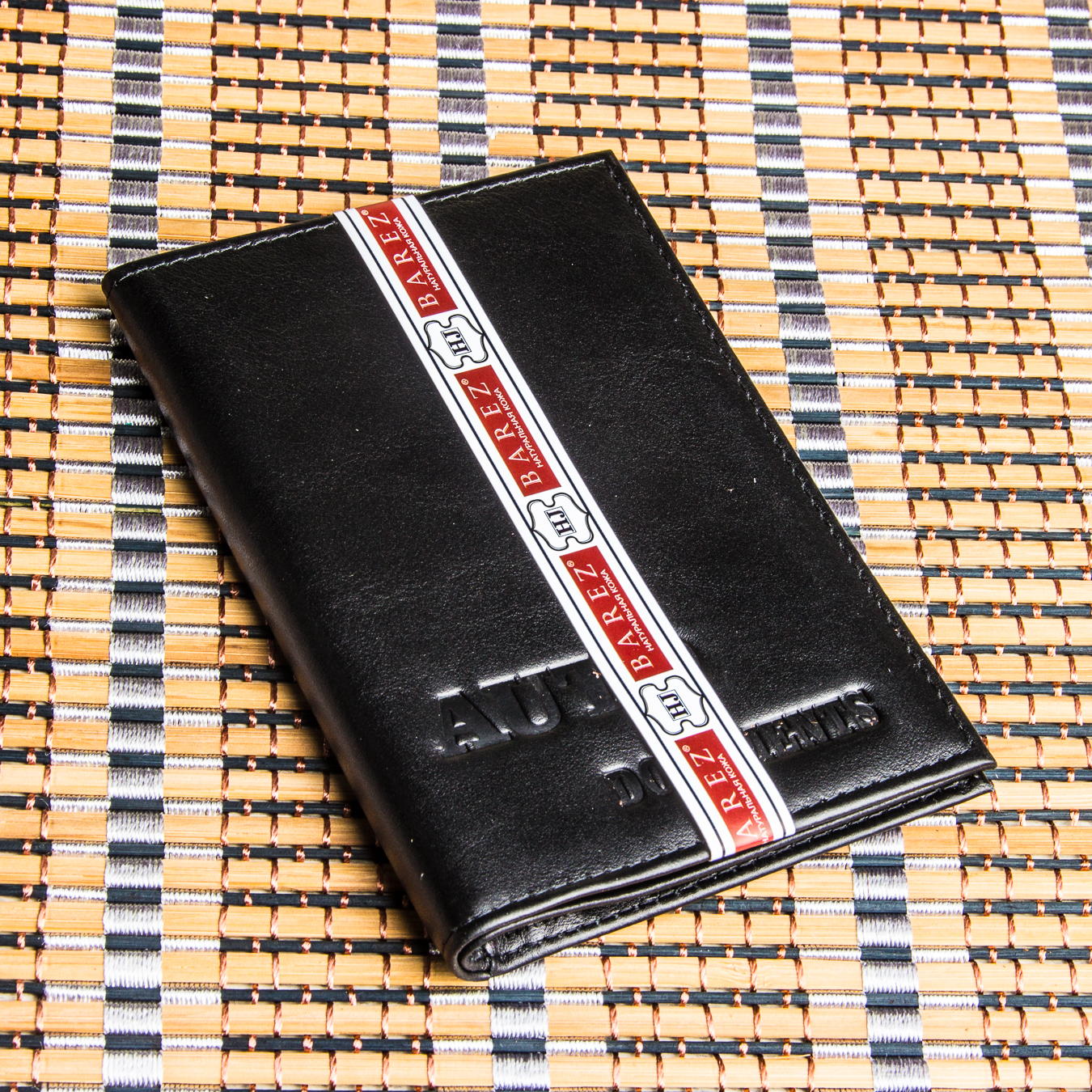 BAREZ Обложка для автодокументов с паспортом HJ натуральная кожа 1155/1 Black
