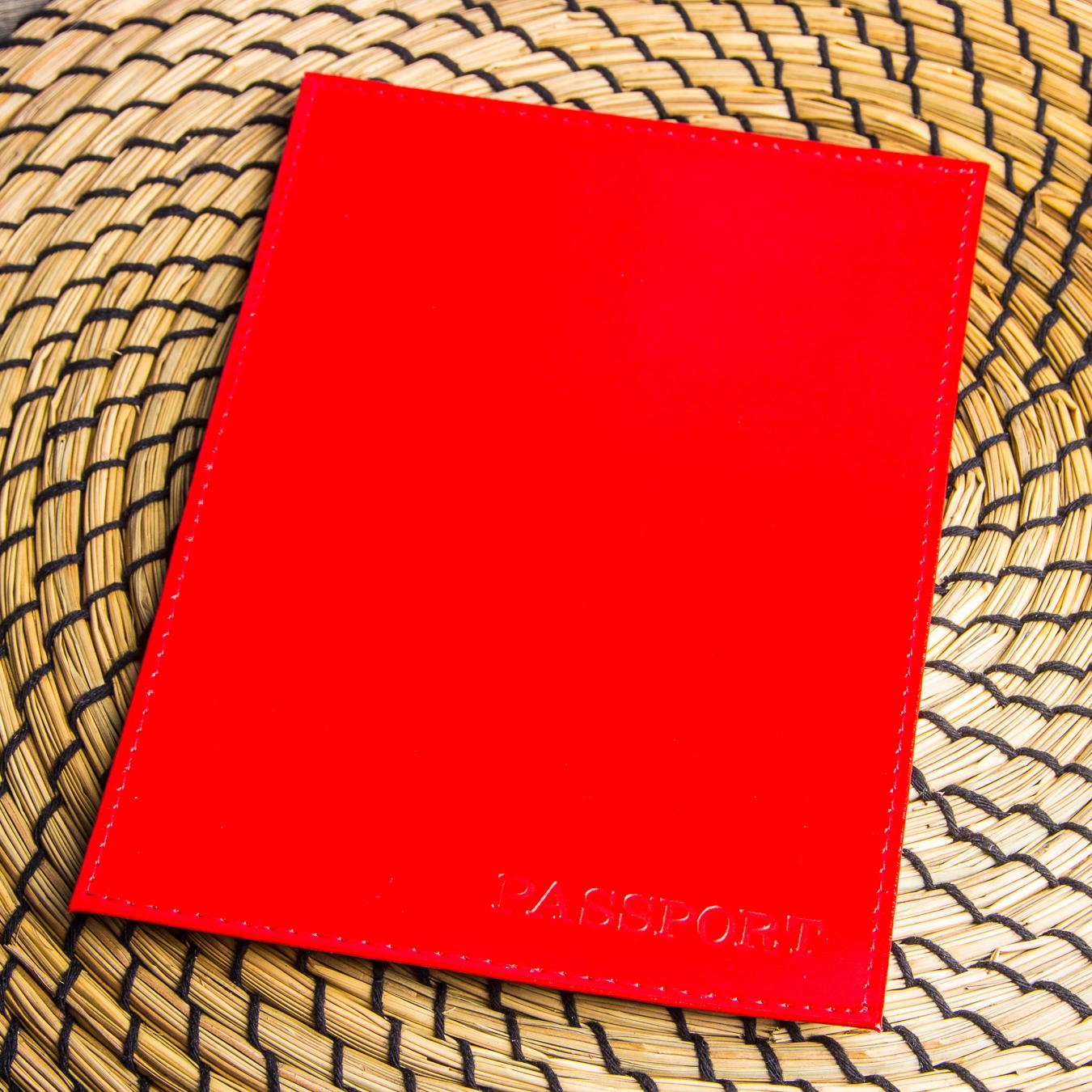 BAREZ Обложка для паспорта натуральная кожа HJ 0151/1 Red